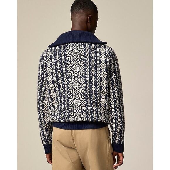 J. Crew Men's Fair Isle Lambswool Half-Zip Sweater Long Sleeve Size M NWOT - Picture 3 of 12